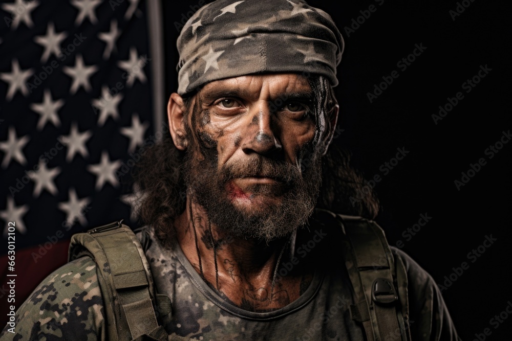 A war veteran with multiple scars on his body from injuries sustained in combat. Each scar tells a story of bravery and survival, serving as a reminder of the sacrifices made for his country. A war veteran with multiple scars on his body from injuries sustained in combat. Each scar tells a story of bravery and survival, serving as a reminder of the sacrifices made for his country.