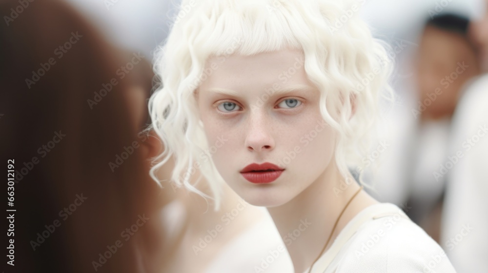 With their snowwhite hair and pale, almost translucent skin, this person stood out a the crowd, yet they never let it affect their confidence. As a successful business owner, they used their With their snowwhite hair and pale, almost translucent skin, this person stood out a the crowd, yet they never let it affect their confidence. As a successful business owner, they used their