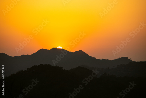 West Lake Scenic Spot in Hangzhou  Zhejiang Province-Jiuyao Mountain overlooking the mountains and forests