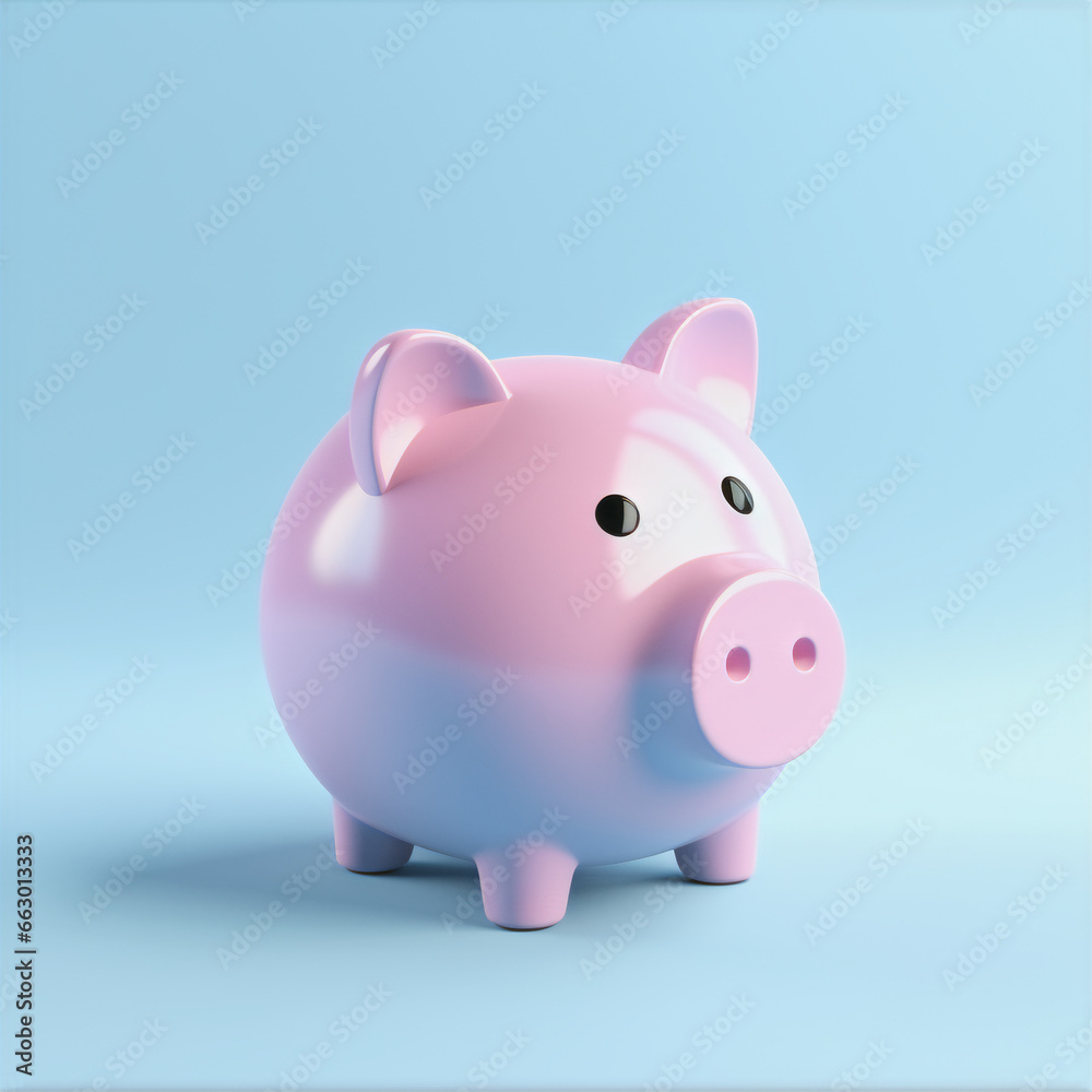 piggy bank with pastel color background piggy bank with pastel color background
