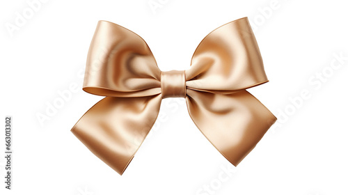 decorative golden bows with horizontal gold ribbon isolated on transparent background