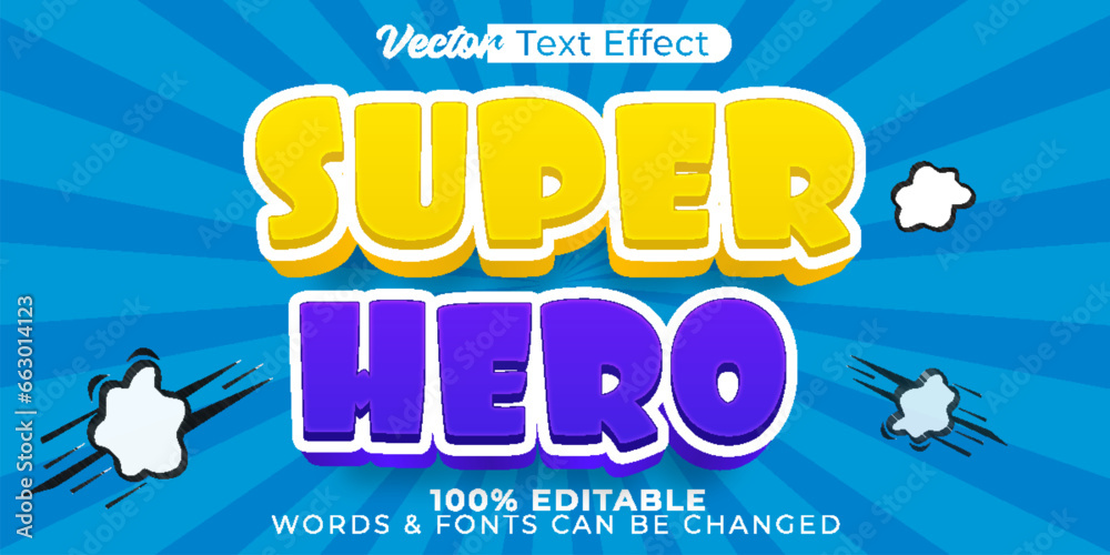 Super Hero Vector Text Effect Editable Alphabet Cartoon Comic Kids