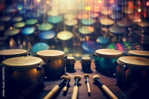 Blurred percussion instruments. Generative AI