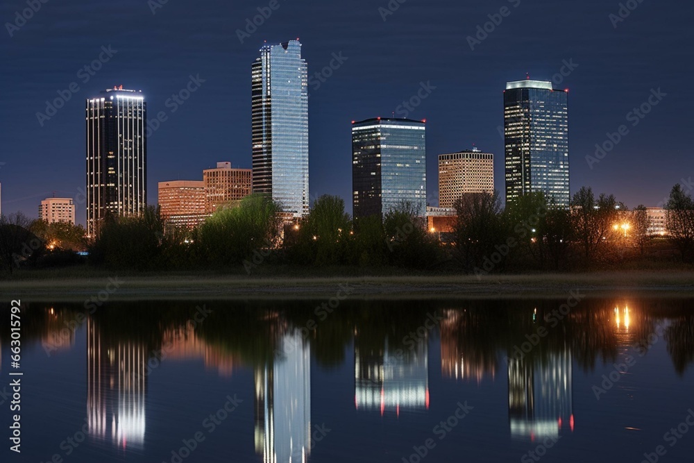 Skyline of Oklahoma City, OK. Generative AI