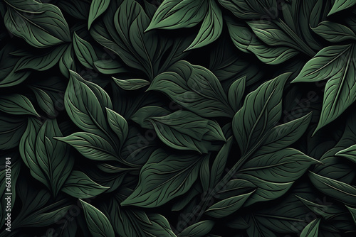 background of volumetric leaves seamless