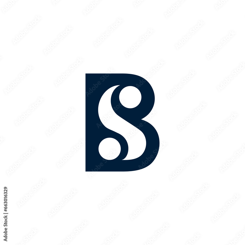 The vector is a monogram of the letter B and S. The vector is a monogram of the letter B and S.