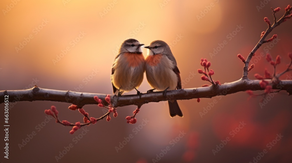 Illustration of two birds chirping in love Illustration of two birds chirping in love