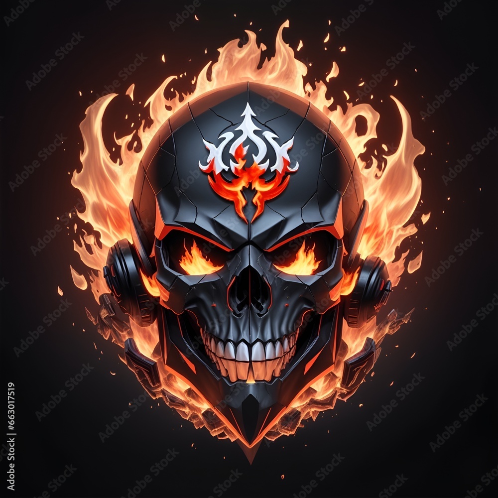 head skull fire mascot and esport gaming logo, AI generated head skull fire mascot and esport gaming logo, AI generated