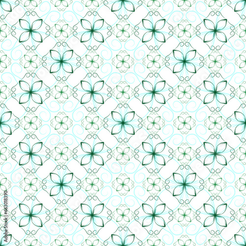 Modern art deco geometric floral vector seamless pattern. Fabric print design.