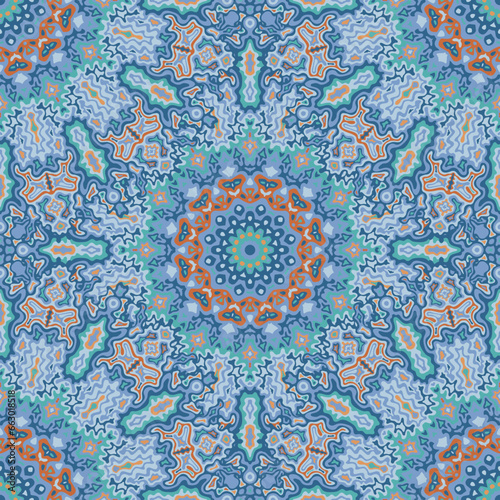 Azulejo seamless pattern ethnic design. Interior tile ornament repeat square ...