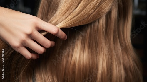 Close-up of conditioned hair