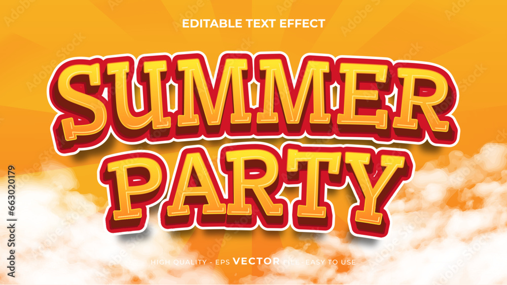 Editable text style effect - Summer Time