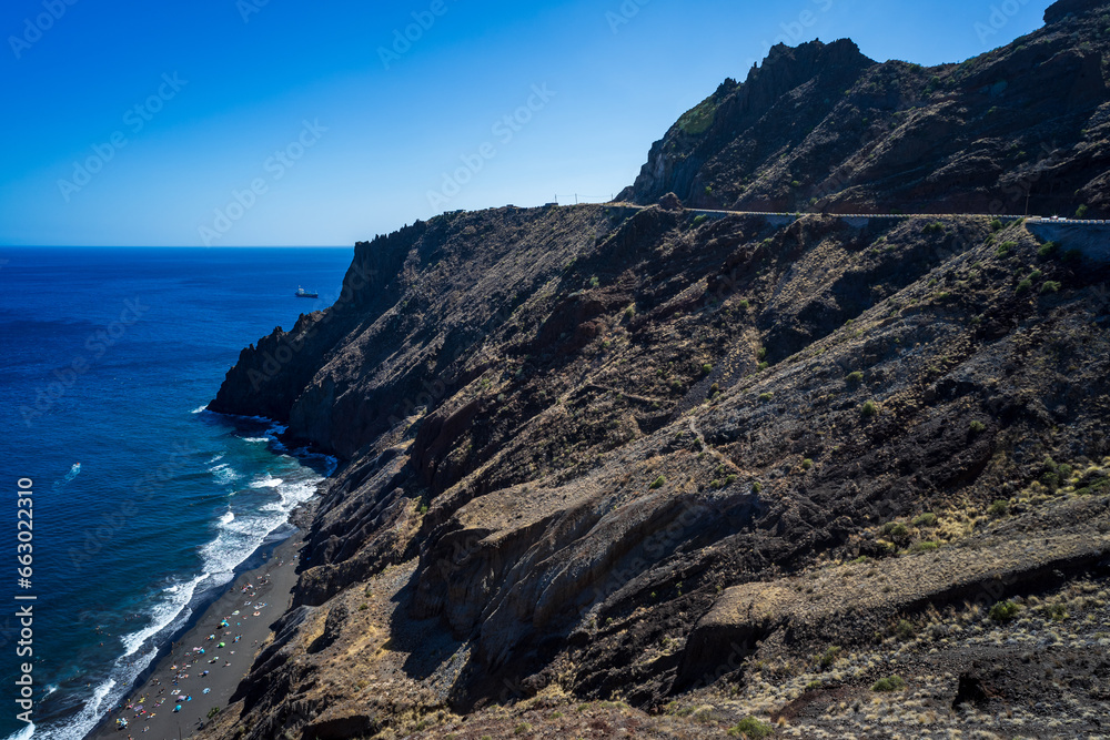 Seascape. Atlantic ocean. Viewpoint of Mirador Playa de las Gaviotas. Spain. Tenerife. Canary Islands. Spain.