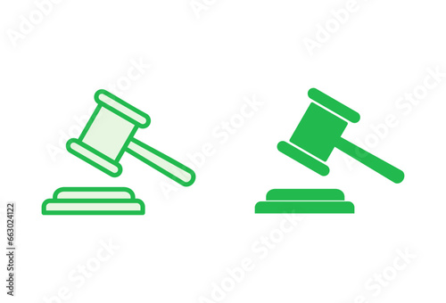 Gavel icon set. judge gavel icon vector. law icon vector. auction hammer