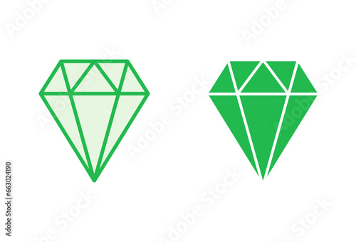 Diamond icon set. diamond gems vector icon.