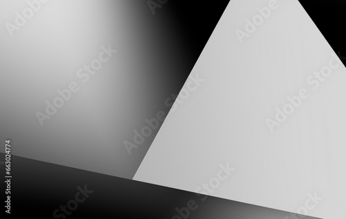 Black white dark gray abstract background. Geometric pattern shape. Line triangle polygon angle. Gradient. Shadow. Matte. 3d effect. Rough grain grungy. Design. Template. Presentation.