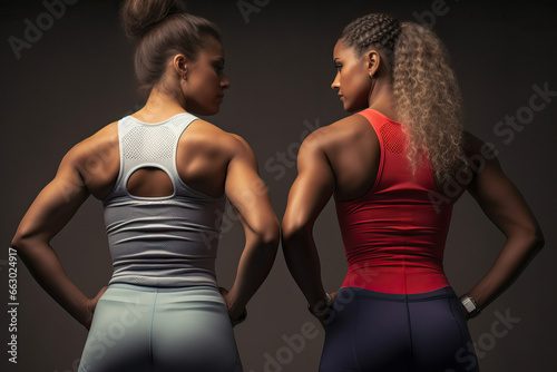 Female Athletes in Athletic Clothing 