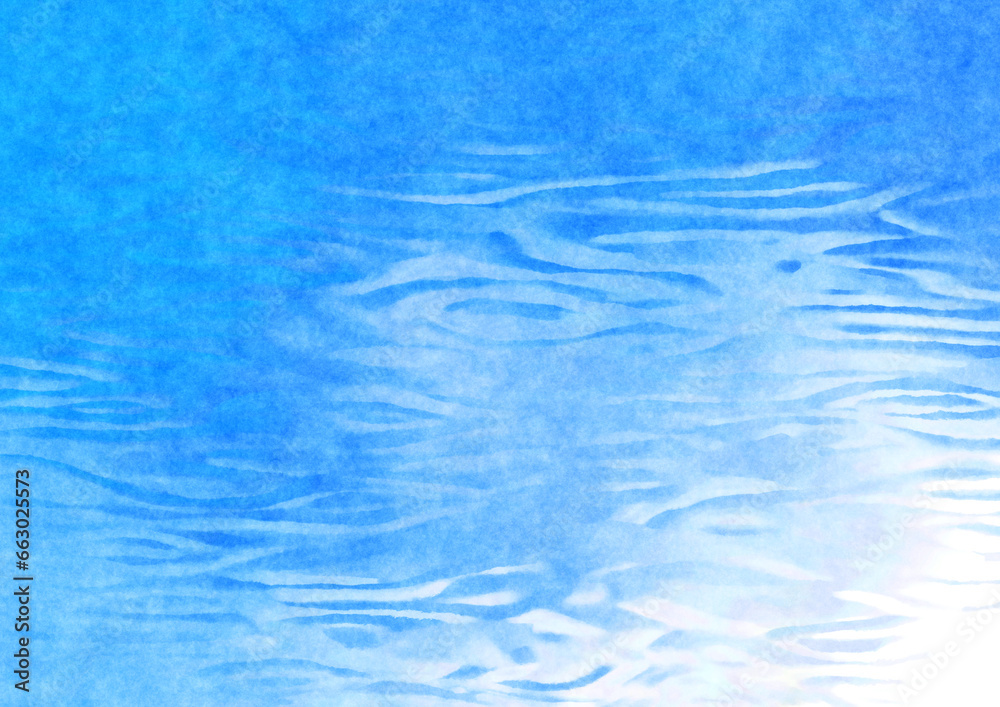 Watercolor background with water ripples