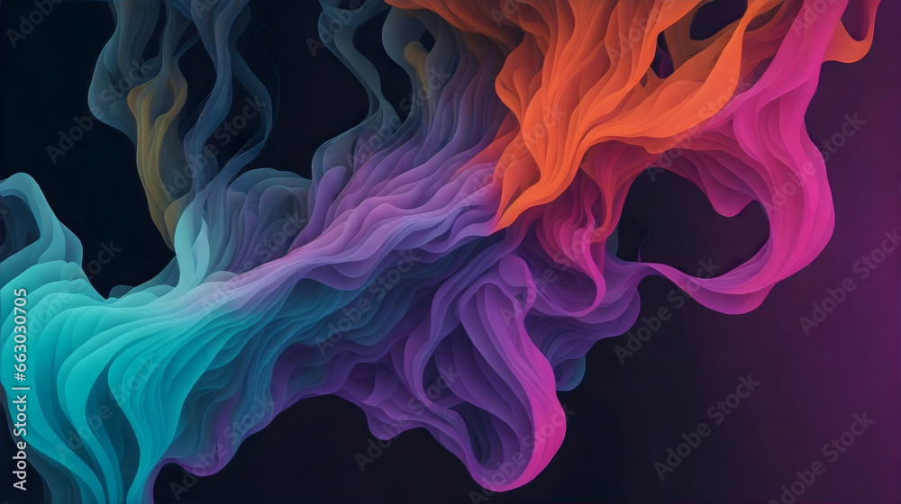 Colorful smoke, gradient wallpaper.  Smoke & Color Fusion background.