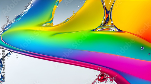colorful liquid splash wallpaper,  Blue, yellow, and pink background. rainbow colour background, web site background.