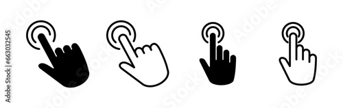 hand click icon vector. clicking finger icon. pointer icon
