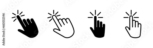 hand click icon vector. clicking finger icon. pointer icon