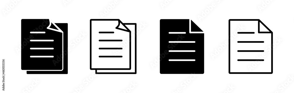 Document icon vector. Paper icon. File Icon Document icon vector. Paper icon. File Icon