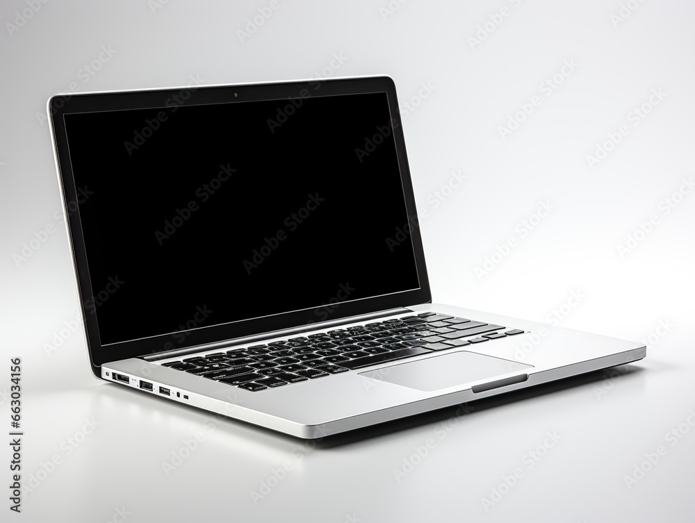 Fototapeta premium Open laptop with black screen