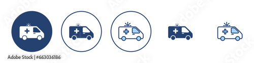 Ambulance icon vector. ambulance truck sign and symbol. ambulance car photo