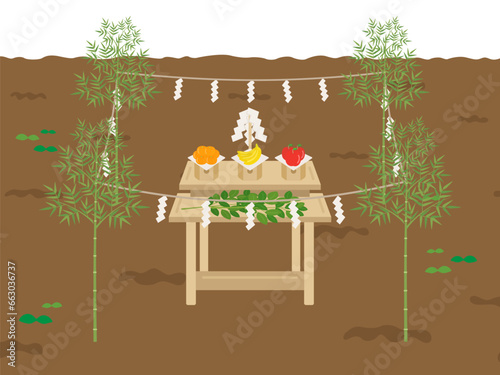 地鎮祭のイラスト