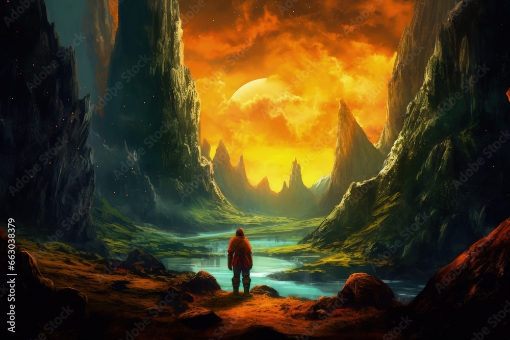 Otherworldly Exploration: Adventurer's Mystical Quest