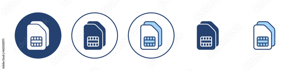 Sim card icon vector. dual sim card sign and symbol Sim card icon vector. dual sim card sign and symbol
