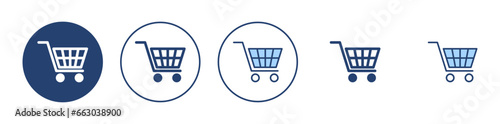 Shopping icon vector. Shopping cart sign and symbol. Trolley icon