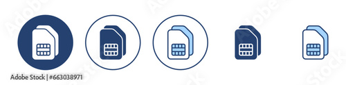 Sim card icon vector. dual sim card sign and symbol