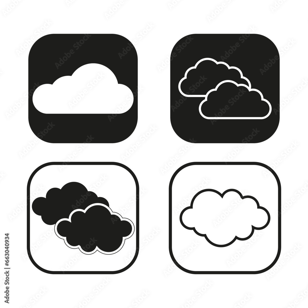 Cloud icon set. Vector illustration. EPS 10. Cloud icon set. Vector illustration. EPS 10.