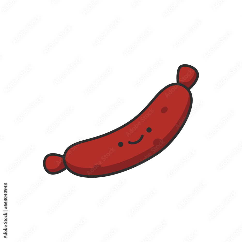 Sausage icon in flat style. Sausage vector illustration on white isolated background. Sausage business concept. Sausage icon in flat style. Sausage vector illustration on white isolated background. Sausage business concept.