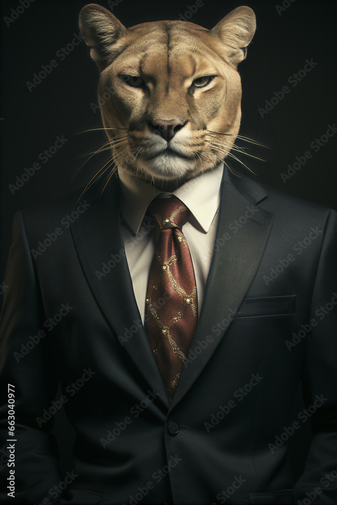 Portrait of a Successful Business Puma Businessman with Suit and Tie building Wealth Money Fortune Portrait of a Successful Business Puma Businessman with Suit and Tie building Wealth Money Fortune