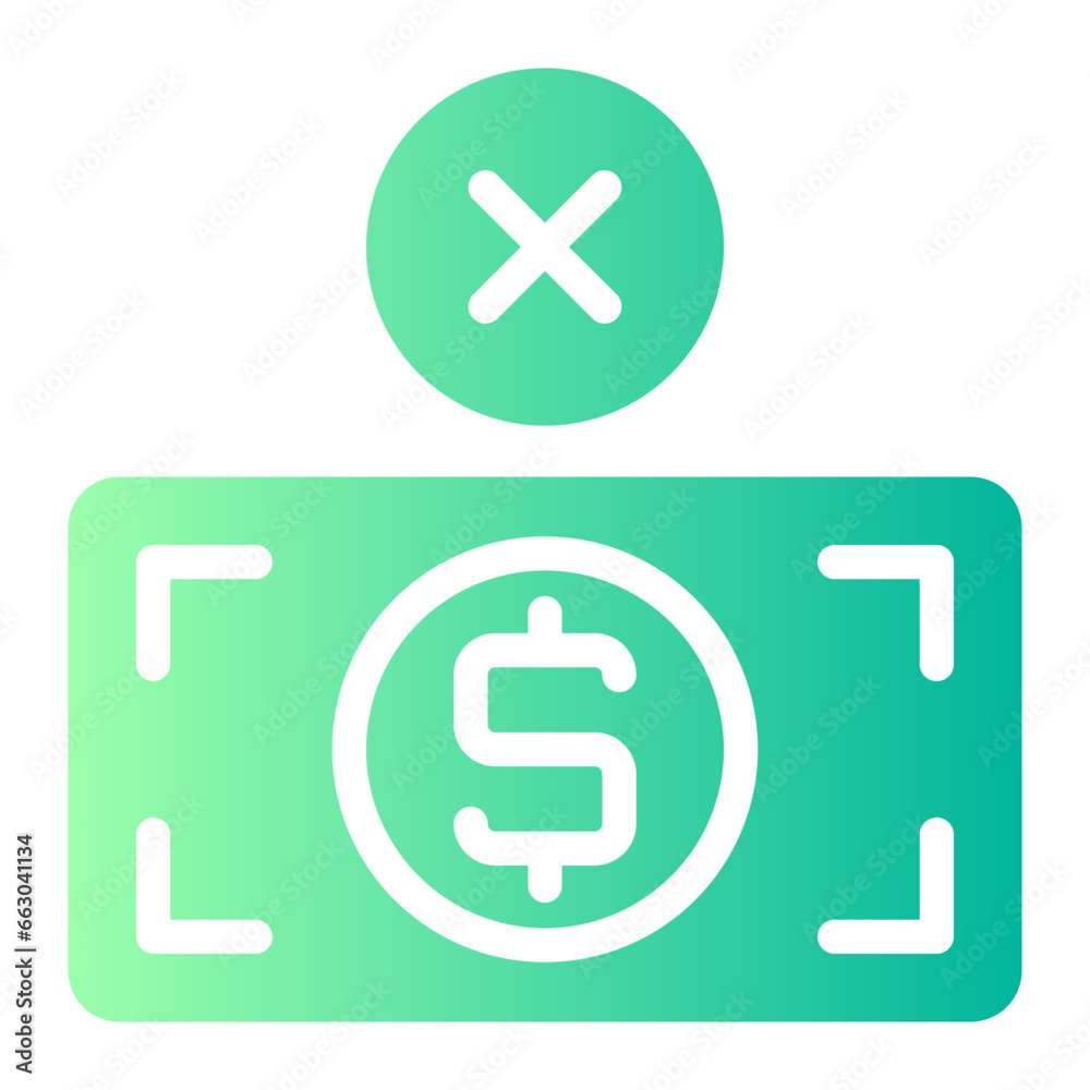 Fototapeta premium not accepted gradient icon