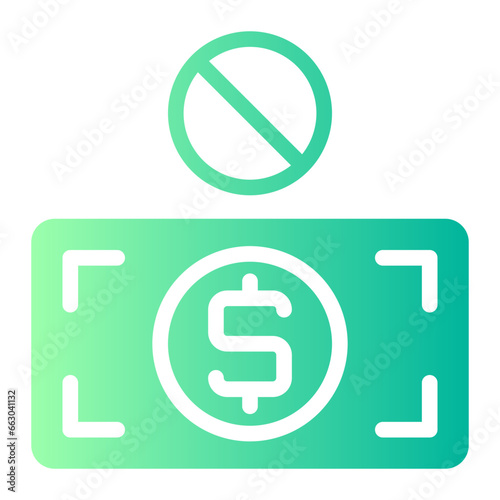 no money gradient icon