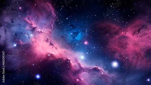 Abstract space background. Beautiful galaxies, nebula and stars in outer space, realistic universe wallpaper