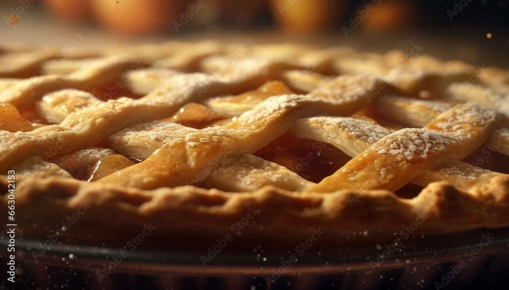 Freshness and indulgence in a homemade apple pie dessert generated by AI Freshness and indulgence in a homemade apple pie dessert generated by AI