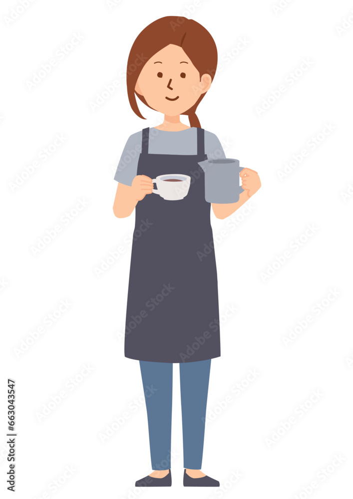 カフェ店員のイラスト カフェ店員のイラスト