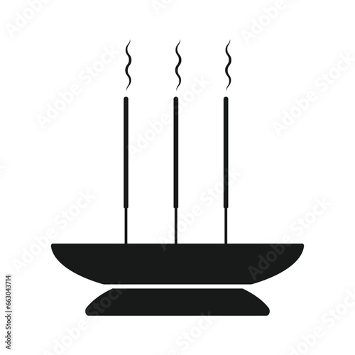 Chinese prayer incense vector icon
