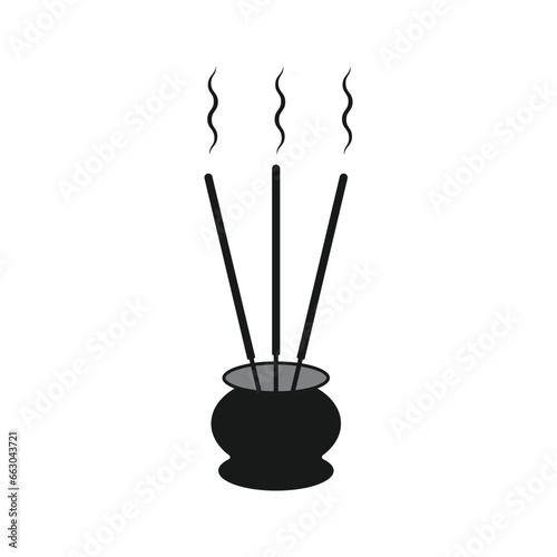 Chinese prayer incense vector icon