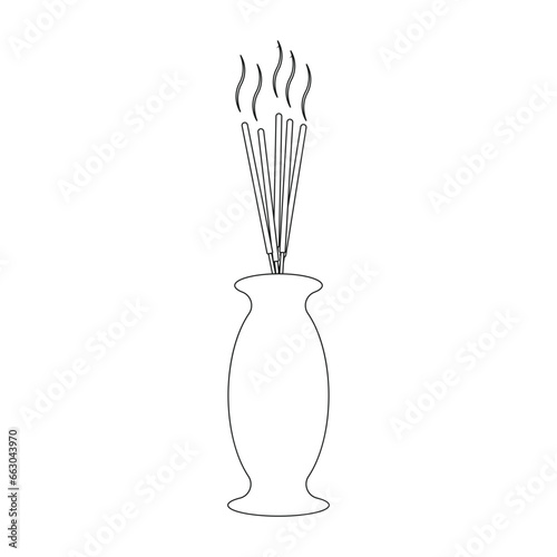 Chinese prayer incense vector icon
