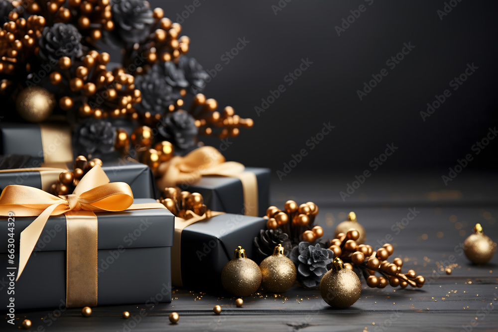gift box with ribbon, shopping cart, black friday cyber monday gift box with ribbon, shopping cart, black friday cyber monday
