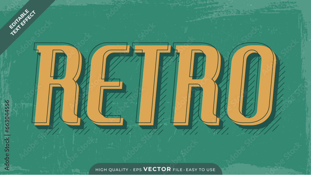 Obraz premium Editable text effect - Retro Vintage