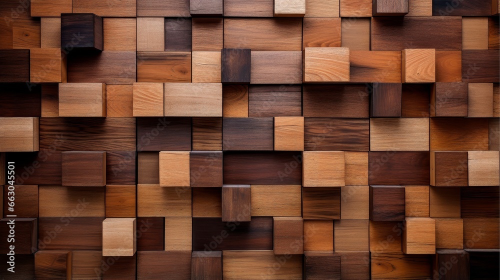 Wood marquetry wall parquet, abstract pattern background - obrazy, fototapety, plakaty 