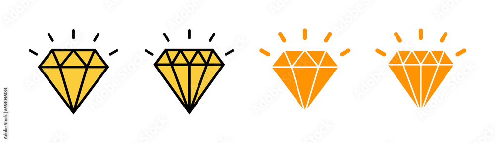 Diamond icon set for web and mobile app. diamond gems sign and symbol Diamond icon set for web and mobile app. diamond gems sign and symbol