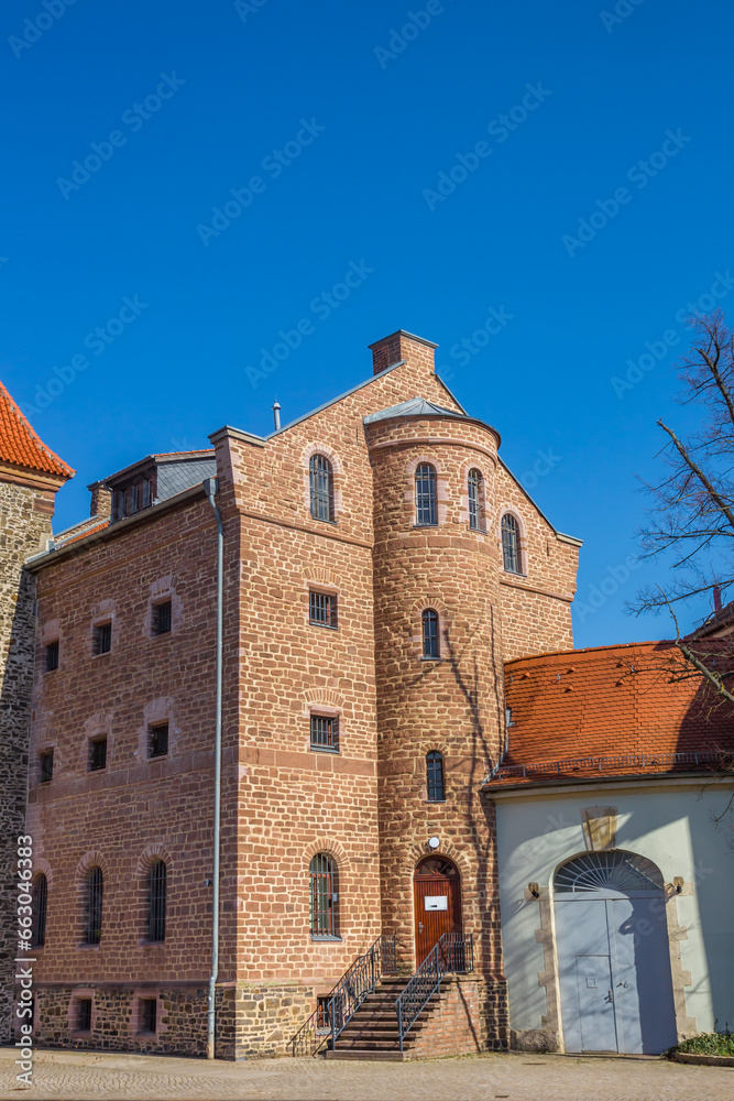 Historic Stendal city gate in the center of Haldensleben, Germany